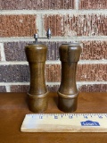 Pair of Vintage Wooden Price Product Salt and Pepper Mills