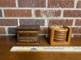 Lot of 2 Wooden Coaster Sets