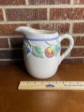 Ceramic Embossed Apple and Grape Pitcher