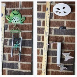 Pair of Wind Chimes with Frog & Butterflies