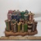 Vintage Wood Spool Holder Filled with Spools of Thread