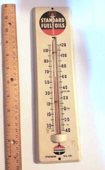 Vintage Metal Standard Fuel Oil Thermometer