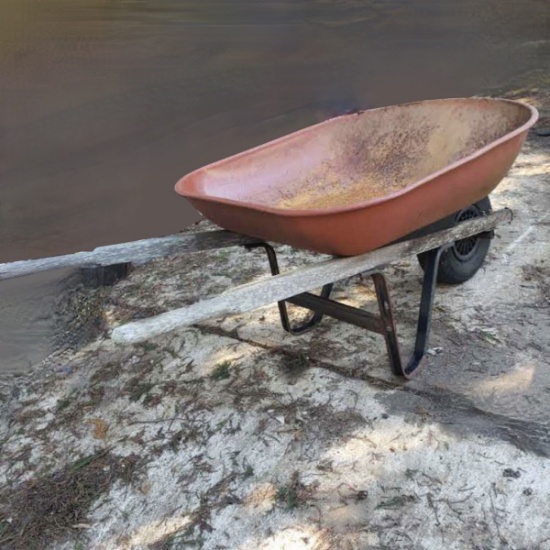 Vintage Steel Wheelbarrow