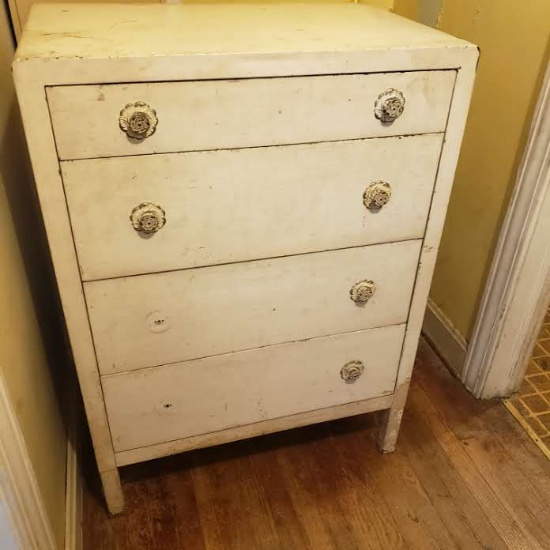 Vintage Metal 4 Drawer Chest