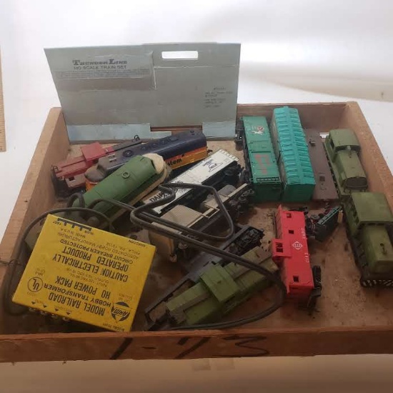 Box Lot of Hobby Model Railroad Train Pieces