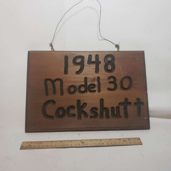Vintage Wooden Sign, 1948 Model 30 Cockshutt