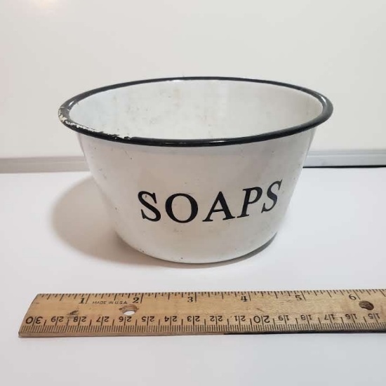 Vintage Enamel “Soaps” Bowl