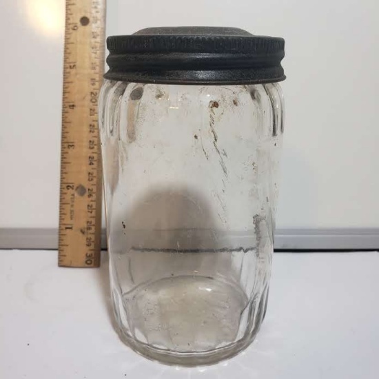 Vintage Embossed Bottom Duke’s Mayo Jar and Older Lid