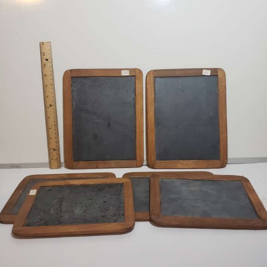 Lot of 6 Vintage Double Sided Slate Chalkboards