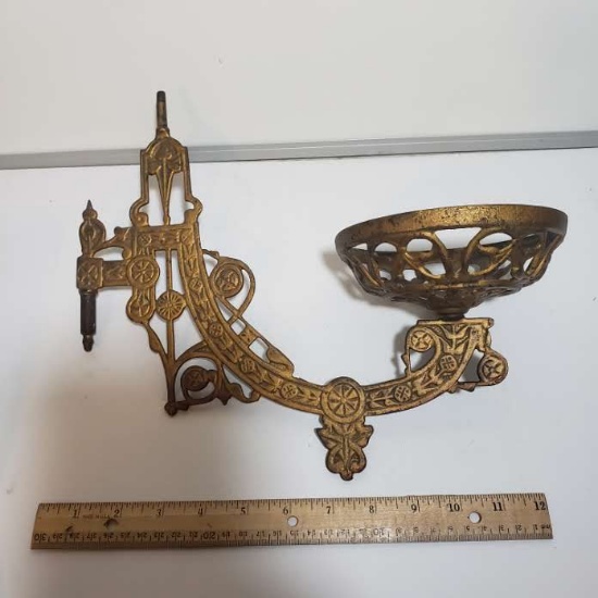 Victorian Oil Lamp Holder Rare Antique Cast Iron
