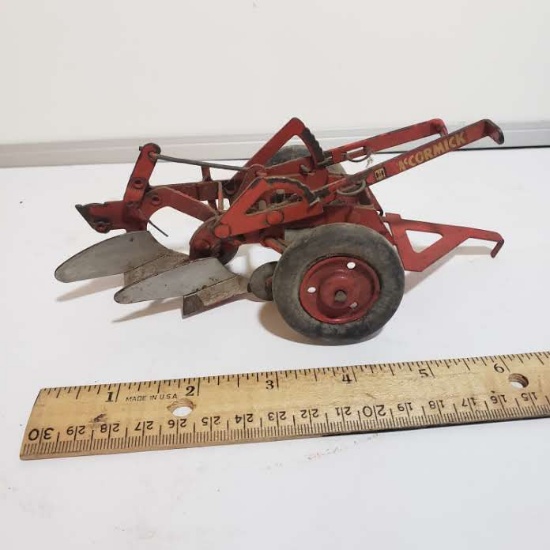 Vintage Metal Die Cast McCormick 2 Bottom Moldboard Plow