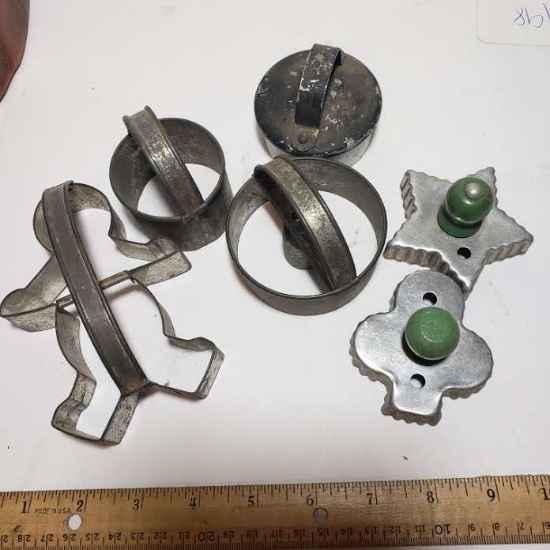Vintage Metal Cookie And Biscuit Cutters