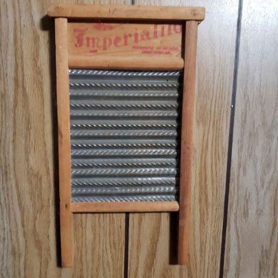 Antique Imperial 110 Wood and Metal Washboard