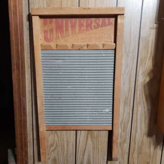 Antique Universal Top Notch Soap Saving Washboard, Wood and Metal