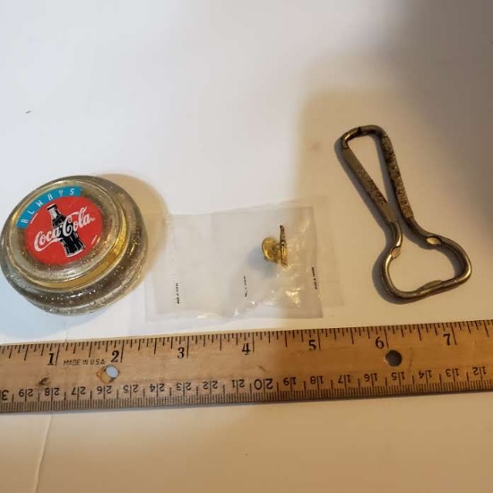Coca Cola Pin, Bottle Opener and Yo-Yo