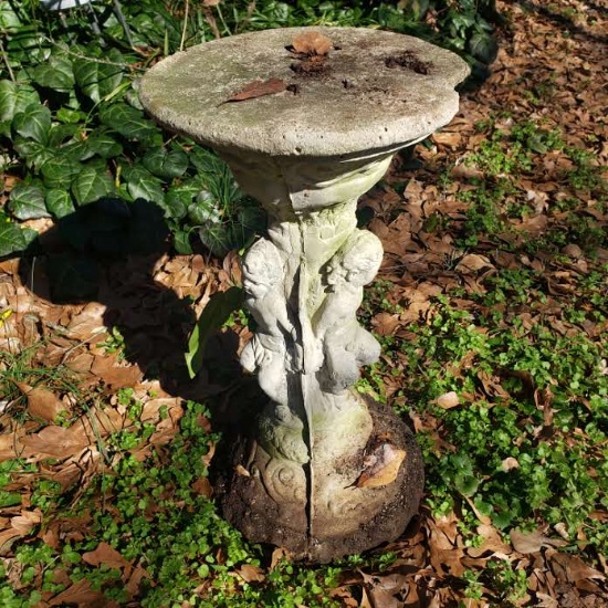Concrete Pedestal with Cherubs