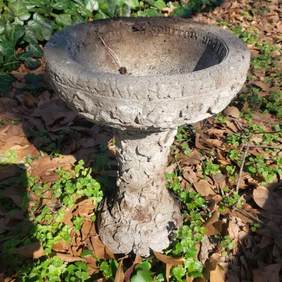 Small Decorative Concrete Bird Bath/Planter