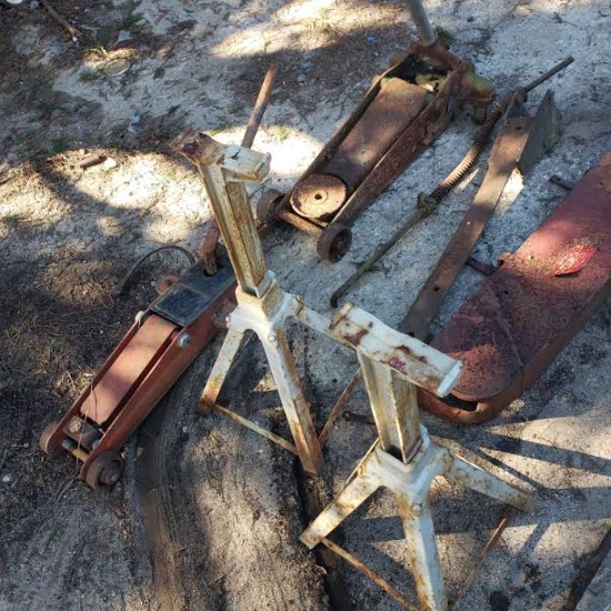 Lot of Jacks and Jack Stands  