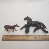 Lot of 2 Vintage Metal Horse Toys
