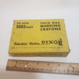 Box of Dixon Thick Wax Marking Crayons, Black