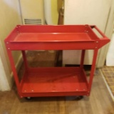 Red Metal Utility Cart, 220 Lbs. Max