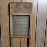 Antique Domestic Science Wood and Glass Washboard #864