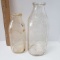 Lot of 2 Vintage Burke Dairy Embossed Glass Milk Bottles