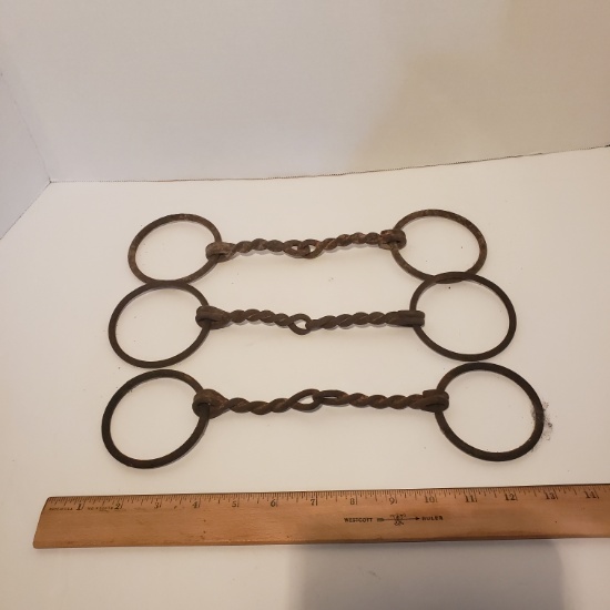 Lot of 3 Twisted Shackle Ring Bits