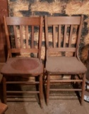 Pair of Matching Antique Oak Chairs