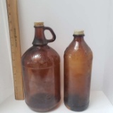 Lot of 2 Vintage Clorox Bottles with Lids