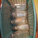 Basket Lot of Vintage Bottles