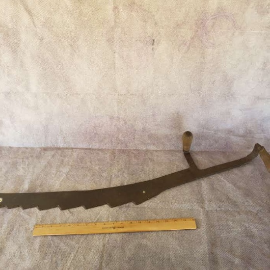 Antique Hay Saw Knife with 2 Wood Handles