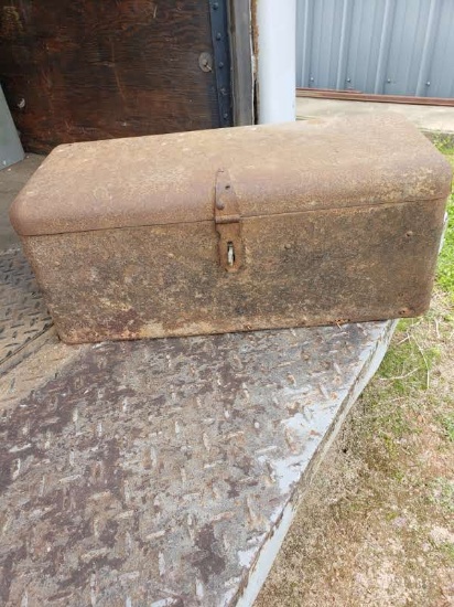 Vintage Tool Box with Wood Bottom