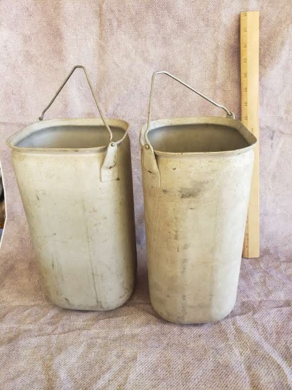 Lot of 2 Vintage Aluminum Pails