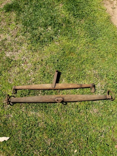 Lot of 2 Antique Wood Singletrees
