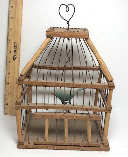 Wooden Bird Cage Decoration