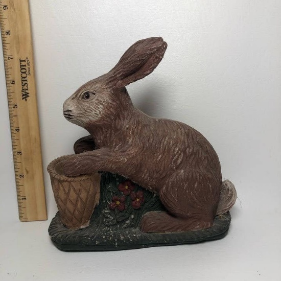 Heavy Rabbit with Basket Figure