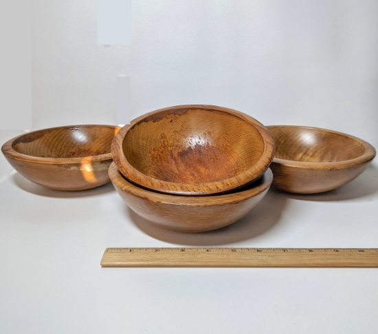 Lot of 4 Vintage Wooden Bowls