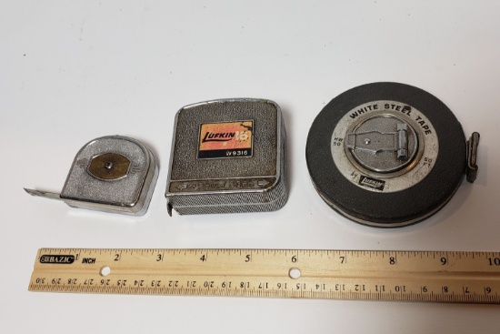 Lot of 3 Vintage Measuring Tapes - Lufkin & Stanley