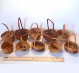 Lot of 10 Tiny Miniature Baskets
