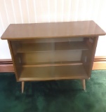 Mid Century Formica Display Case with Sliding Glass Doors