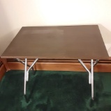 Vintage Folding Chrome Table W/Formica Top