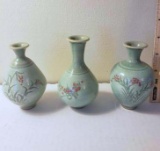 Lot of 3 Miniature Vintage Pottery Vases