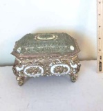 Vintage Silver Plated Lined Dresser Box