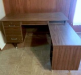 Vintage Formica Corner Desk W/Key
