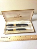Vintage Sheaffer’s Calligraphy Pen and Pencil Set with 14K Gold Accents and Cross Pencil