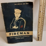 Vintage Fireman Navy Training Courses Book