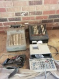 Lot of 2 Vintage Adding Machines and Assorted Wrenches