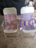 Lot of 2 Vintage Folding Beach Chairs