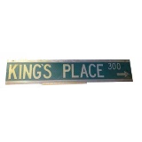 Vintage Metal Reflective Road Sign “King’s Place “